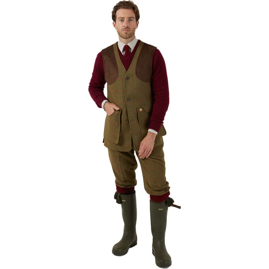 2026 Alan Paine Herren Combrook Tweed Weste COMGWCT - Sage